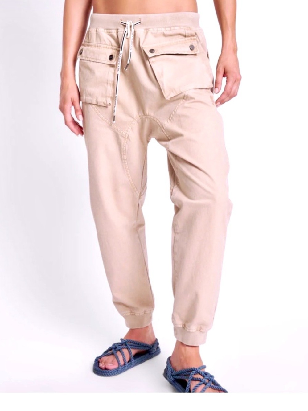 ONE TEASPOON CARGO CADET BLUSH PINK UTILITY SLOUCHY HAREM INSPIRED PANTS NEW SzL